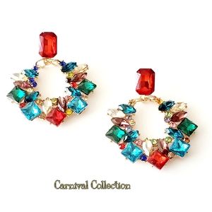 Large Colorful Pendant Statement Earrings